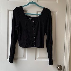 Black off the shoulder crop top